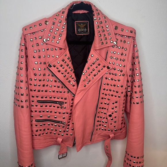 Pink biker leather